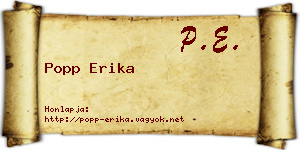 Popp Erika névjegykártya